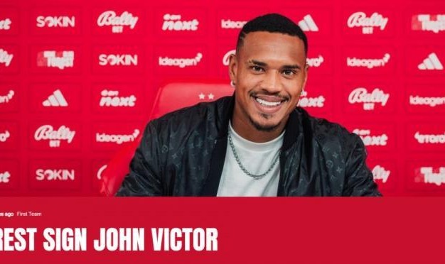 诺丁汉森林官方：博塔弗戈门将约翰-维克托加盟，双方签约3年